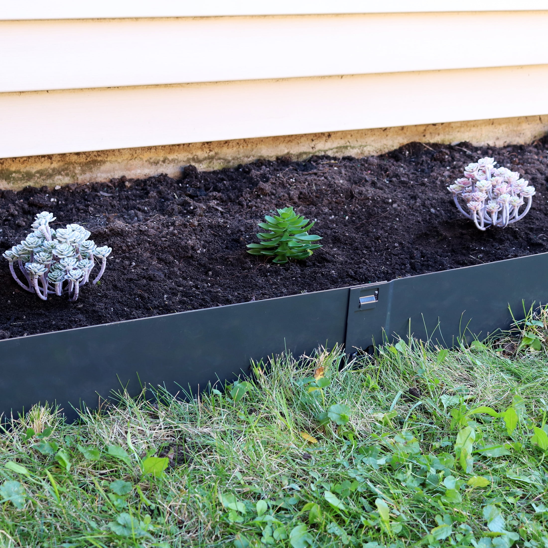 Sunnydaze 7" x 42" Gray Steel Landscape Edging Border (5 Pack)