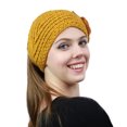 thumbnail image 4 of NYFASHION101 Hand Knitted Furry Flowers Winter Headband Headwrap - NAG324Y, Mustard, 4 of 4