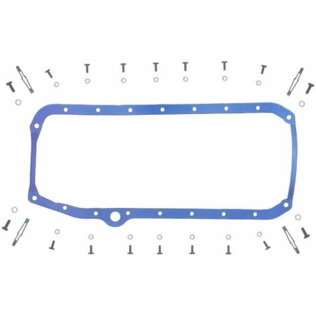 Fel-Pro Gaskets Oil Pan Gasket OS 34509 T PermaDryPlus; OE Replacement; Set; Oil Pan Snap-Ups Included; Without Exhaust Pipe Packing