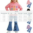 thumbnail image 3 of Cowsor Toddler Girls Heart Flower Print Hoodie Set Flare Pants Casual Comfortable Active Daily Wear Outfit For 2-7 Years Old, 3 of 7