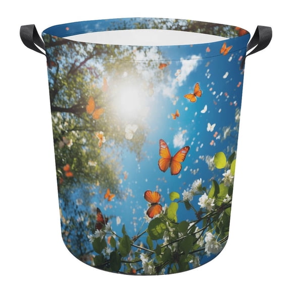 Butterfly (31) Print Foldable Laundry Basket for Clothes Storage Hamper
