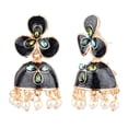 thumbnail image 3 of Efulgenz Indian Jewelry Bollywood Antique Faux Pearl Beads Drop Floral Jhumka Jhumki Dangle Earrings Set, 3 of 4