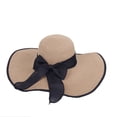 thumbnail image 3 of Home Cal Women Big Brim Sun Hat Beach seaside sun protection Ladies Fashion Solid Color Sun Hat UPF 50+,Khaki, 3 of 5