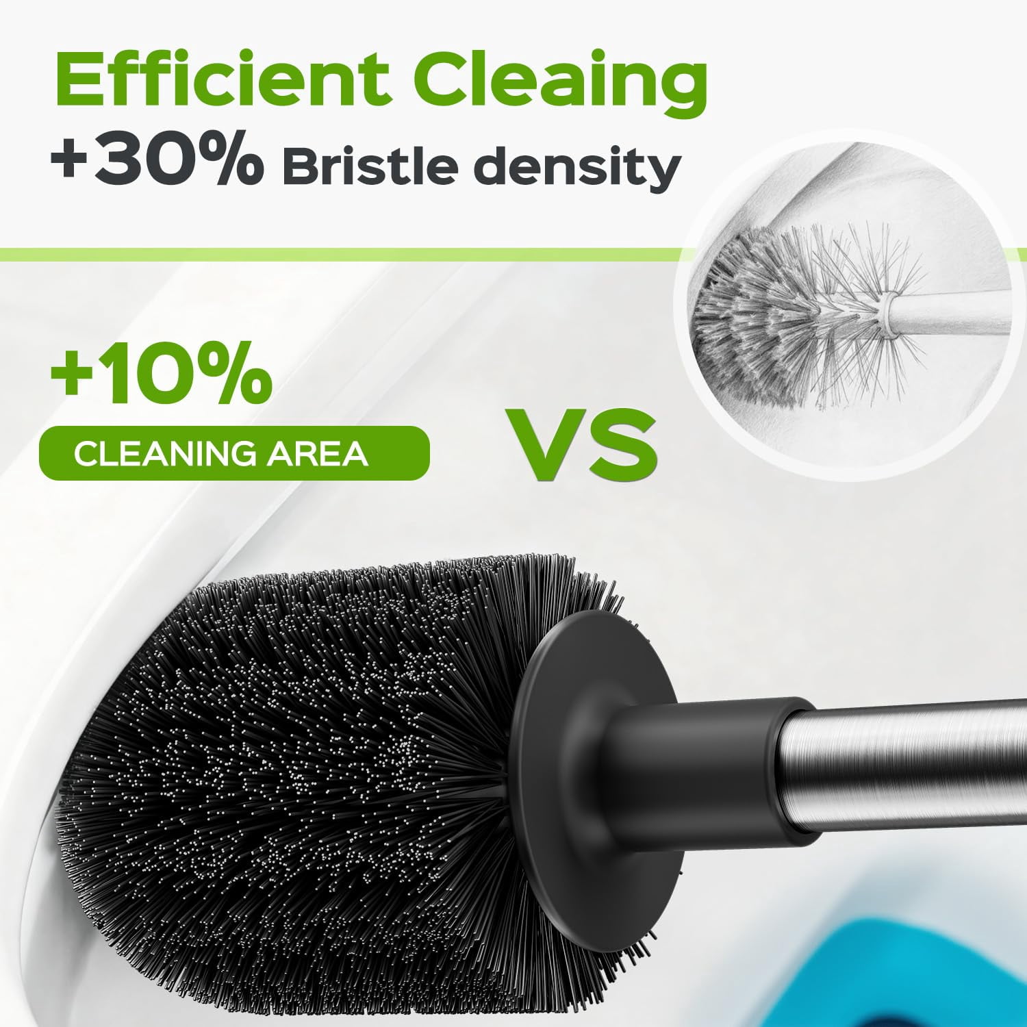 Toilet Plunger and Brush Set, Modern, Stainless Steel, Bathroom Cleaning