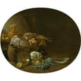 thumbnail image 3 of Jan Olis 24x20 Black Modern Framed Museum Art Print Titled - A Kitchen Still Life of a Hare, a Mallard, Artichokes, Cabbage, Pears, a Fish on an Earthenware Platter, and Pots and Pans, 3 of 5