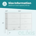 thumbnail image 3 of ZUNMOS 6 Drawer Fabric Dresser for Bedroom, Chest of Drawer Organizer Storage Cabinet for Closet, Entryway, White, 3 of 8