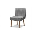 thumbnail image 5 of Baxton Studio Alvis Mid-Century Modern Grey Velvet Upholstered and Walnut Brown Finished Wood 5-Piece Dining Nook Set, 5 of 7