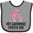 thumbnail image 3 of Inktastic Grammie Loves Me Girl Flamingo Girls Baby Bib, 3 of 4