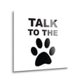 thumbnail image 2 of Talk To The Paw Black Pawprint 12 x 12 Glass Wall Hanging Sign, 2 of 4