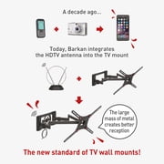 Barkan Long TV Wall Mount, 13-90 inch Dual Arm Full Motion Articulating 4 Movement Flat/Curved Screen Bracket