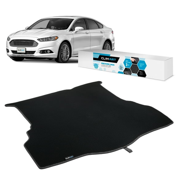 CLIM ART Cargo Liner Compatible with Fusion 2013-2020 Custom Fit Trunk Mat, with Honeycomb Dirtproof & Waterproof Technology - All-Climate, Heavy Duty, Anti-Slip Cargo Liner, Luggage - FL01113168