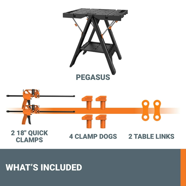 Worx WX051 Pegasus Folding Work Table & Sawhorse - Walmart.com