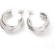 thumbnail image 1 of 1 Pair Letter Stud Earrings Tarnish Resistant 304 Stainless Steel Half Hoop Earrings with Ear Nuts Earrings Set Trendy Simple Earrings for Women Christmas Birthday Festival Elegant Jewelry Gifts, 1 of 2