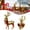 Gold, variant on QWUIIOMJPY Desktop Ornaments-2 Pcs Christmas Reindeer Figurines Decorations Standing & Lying Plastic Deer Statues With Bow Bells Tabletop Reindeer Ornaments Living Room Holiday Home Decor