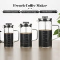 thumbnail image 3 of Labymos 20oz French Coffee Maker with High-Density Stainless Steel Filter Heat Resistant Borosilicate Glass Coffee Press Thickened Base, 3 of 7