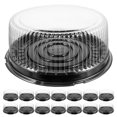 thumbnail image 1 of ColoMX 20 cajas de plástico transparentes con tapa para tartas de 20 cm, redondas y herméticas, para postres, tartas de queso y mousse., 1 of 8