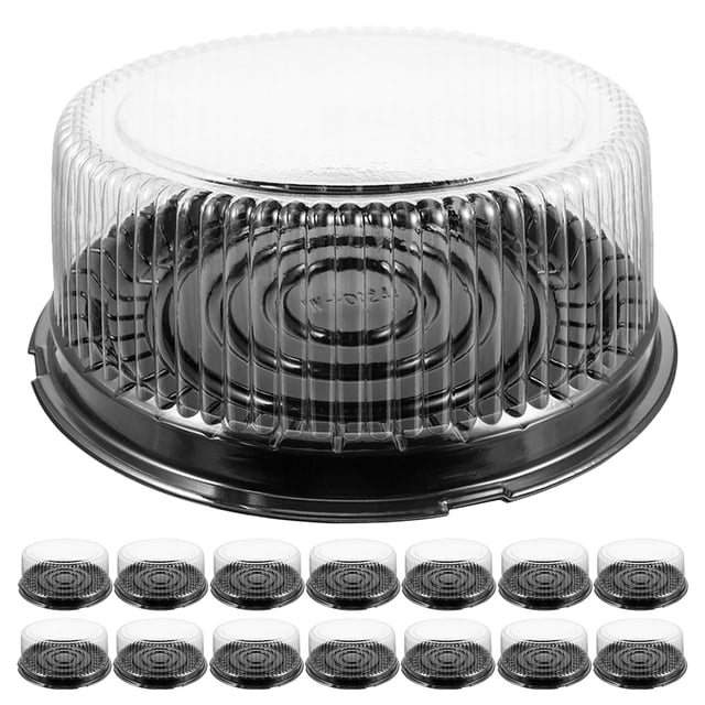 ColoMX 20 cajas de plástico transparentes con tapa para tartas de 20 cm, redondas y herméticas, para postres, tartas de queso y mousse.