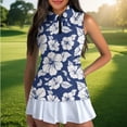 thumbnail image 4 of Uorisanigo Blue Hibiscus Women's Golf Shirt Size 2XL Casual Relaxed Hiking Running Workout Tops for Women Sleeveless Quarter Zip Pullover for Workout Sports, 4 of 7