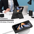 thumbnail image 4 of Compatible Samsung Galaxy Z Fold 4 Case with Kickstand Card Holder,Shockproof PU Leather +PC Leather Storage Wallet Credit Card Slot Cover Phone Case for Samsung Galaxy Z Fold 4 5G Case Black, 4 of 14