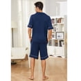 thumbnail image 2 of U2SKIIN Mens Pajama Set, Lightweight Button-up Short Pajama Set for Men(Navy, M), 2 of 5