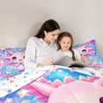 thumbnail image 4 of Erosebridal Ocean Animal Axolotl 7-Piece Bedding Comforter Set,Pink Kawaii Salamander King Bedding Sets For Girl,Reversible, 4 of 7