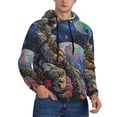 thumbnail image 2 of Uemuo Rainbow Astronaut Space Landscape Pattern Men's Hoodie - Casual Pullover Hoodie with Kangaroo Pocket, Stylish Hooded Sweatshirt for Everyday Wear-Medium, 2 of 7