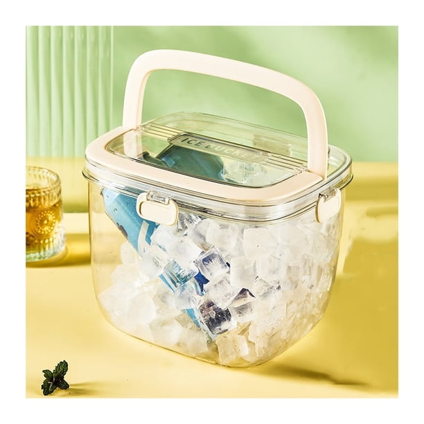 Cubitera con tapa sellada, asa y clip for hielo, bolsa de plástico for hielo, cubeta for bebidas, cubeta for hielo aislada for cena al aire libre
