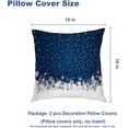 thumbnail image 5 of Christmas Snowflake Throw Pillow Covers,Blue Space Winter Holiday Sparkle Decorative Pillow Covers Digital Printing Blended Fabric for Couch Sofa Bed Invisible Zipper 18X18 in, 5 of 6