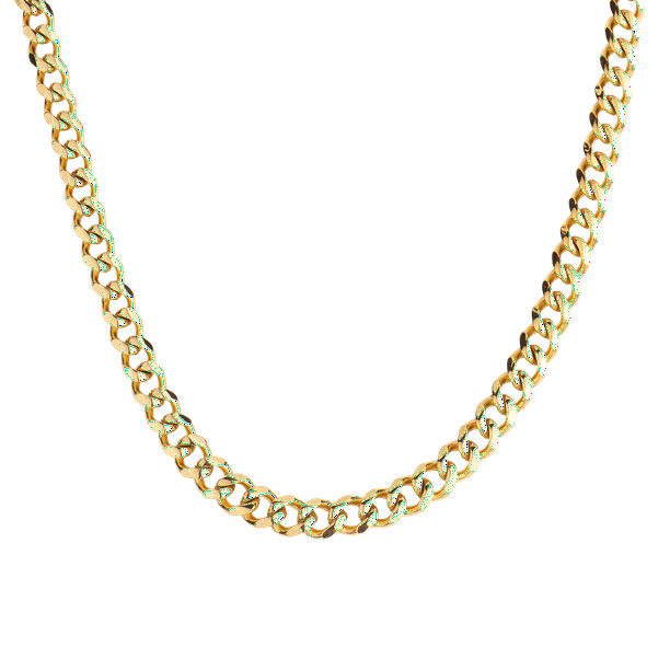 Cadena para Hombre Cubana LUCKMAN, Acero Inoxidable con Baño Oro 18k o Color Plata, Modelo Caleb dorado UNITALLA