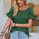 thumbnail image 2 of Blusas de Algodón para las Mujeres Impresas Cuello Redondo 3/4 Manga Casual Camiseta, Ligero Top de Algodón de Imitación para el Hogar, Diario Y Cuatro Estaciones de Uso, 2 of 4