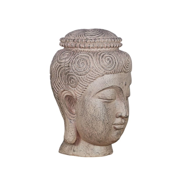 Escultura coleccionable tailandesa para interiores y exteriores, decoración del hogar, figuras de meditación hechas a mano, busto de Buda, estatua de Blanco Macarena Estatua de resina