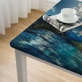 thumbnail image 4 of BANET Beautiful Cliffs with Cloud Clear Tablecloth Exquisite Printing Table Cover Square for Living Room or Picnic Retro White, 4 of 7