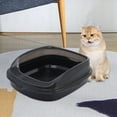 thumbnail image 6 of Bvdfgk Cat Litter Box Kitten Open Potty Pan Anti Splashing with High Side Kitten Litter black medium, 6 of 9