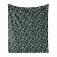 thumbnail image 1 of Jungle Leaves Soft Flannel Fleece Throw Blanket, Leafs Print with Blossoming Flowers Flourishing Garden Art, Cozy Plush for Indoor and Outdoor Use, 50" x 60", Multicolor, by Ambesonne, 1 of 6
