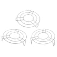 thumbnail image 1 of Uxcell 3pcs Round Cooking Rack 9.4" Dia Stainless Steel 1.2"/2"/2.8" Tall for Cooking, Silver, 1 of 6