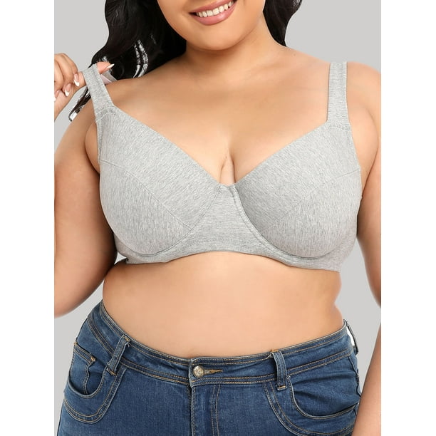 dodocool Women Plus Size Bra Full Coverage Soft Cups with Underwire 