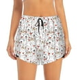 thumbnail image 4 of Lsque Cat Bear Rabbit Printed Women's Running Shorts with Liner Pockets,Elastic Quick Dry Workout Athletic Gym Yoga Shorts,Womens High Waist Shorts-, 4 of 9