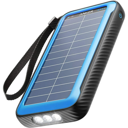 Anker PowerCore Solar 20000, 18W USB-C Power Bank 20,000 mAh with Dual Ports, Flashlight, IP65 Splash Proof and Dustproof for Outdoor Activities