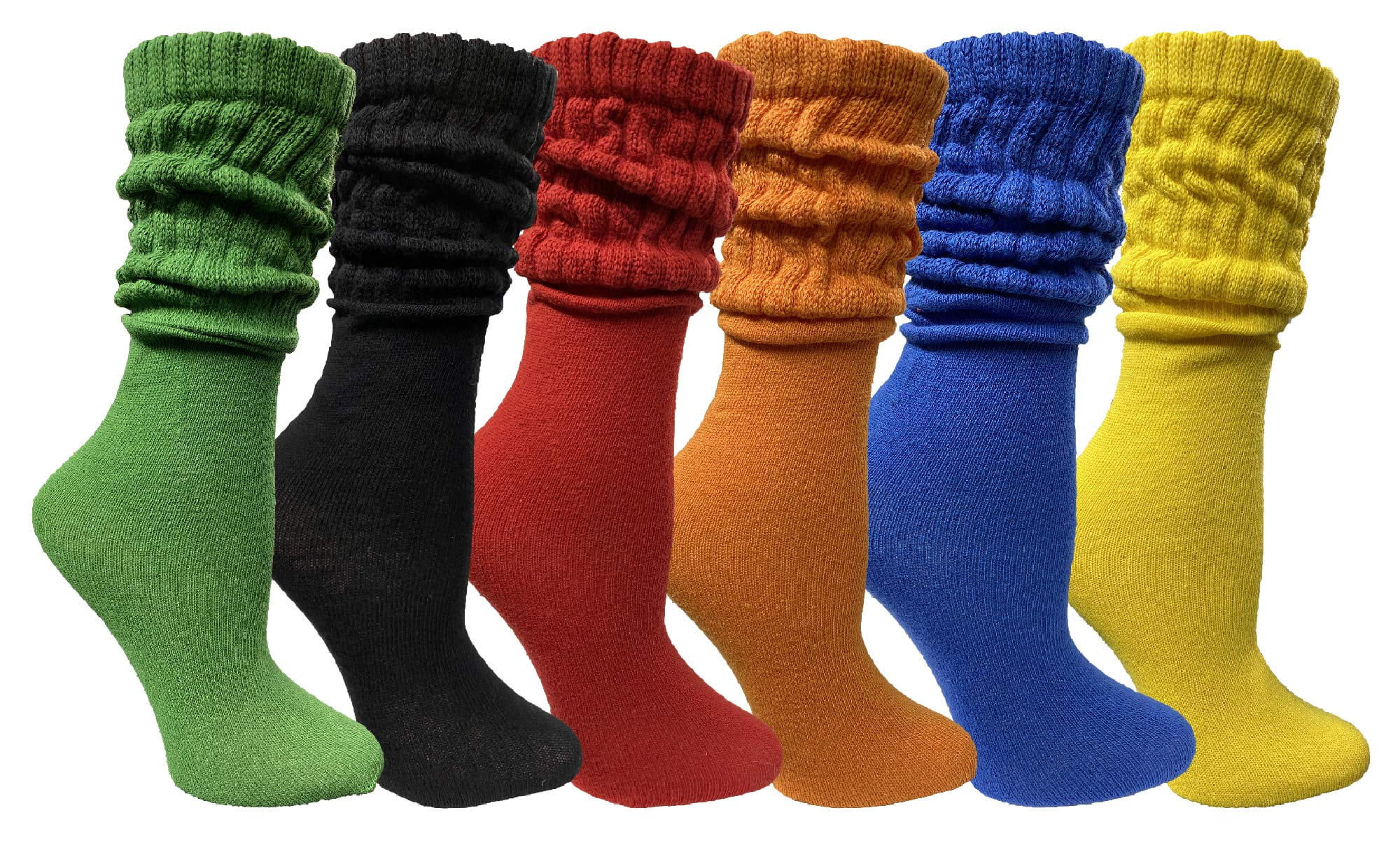 Yacht & Smith Womens Cotton Slouch Socks, Bulk Crew Boot Socks (6 Pairs