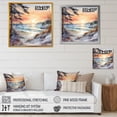 thumbnail image 4 of Designart "Winter'S Charming Beach Sunset" Coastal Sunset Floater Framed Canvas Art Print, 4 of 5