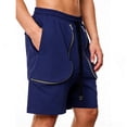 thumbnail image 2 of Besolor Men's Summer Cargo Shorts Drawstring Elastic Waist Wide Leg Casual Loose Workout Athletic Short Pants with Pocket(X-Large,Navy), 2 of 6
