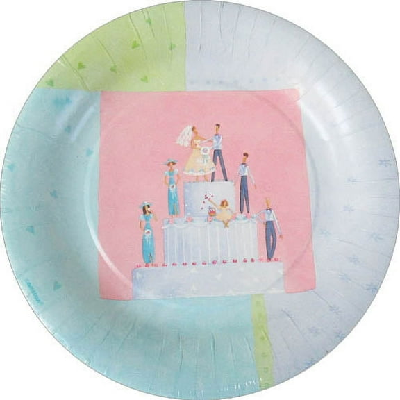 Wedding and Bridal 'Sweet Ceremony' Large Paper Plates (8ct)