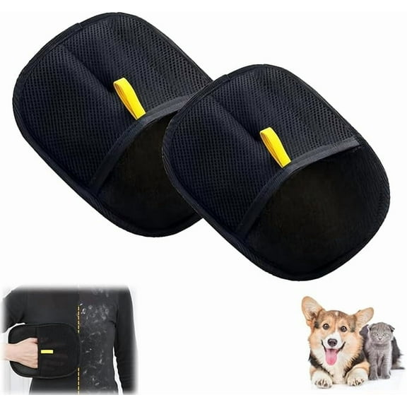 Yomi Pet Grooming Gloves, 2-Pack, Double-Sided Design, Reusable Cat and Dog Hair Remover