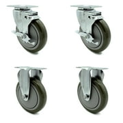 Cambro UPCS400CK Ultra Pan Carrier Replacement Caster Set - High Quality Replacement Caster Set – Includes 2 Swivel with Brakes and 2 Rigid Casters – Set of 4 - Service Caster Brand