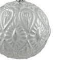 thumbnail image 6 of Northlight Embossed Raindrops Christmas Glass Ball Ornament - 3.5" - White, 6 of 7