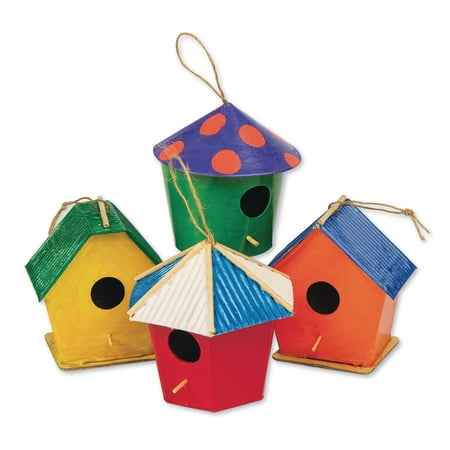 UPC: 0840614114980 | Paper Mache Mini Birdhouses (Pack of 12)