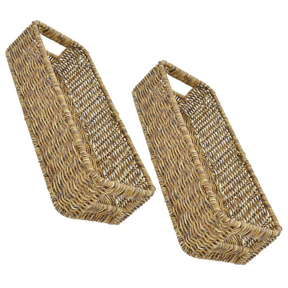 HONMEET Woven Storage Basket Storage Baskets Coffee 2pcs