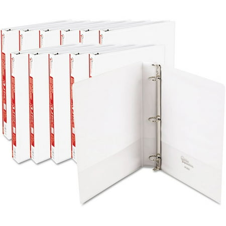 office impressions round ring vinyl view binders white 1 12 pack