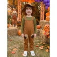 thumbnail image 6 of RUINIXCW Kids Scarecrow Boys Tops Patchwork Overalls and Hat Cosplay for Halloween Holiday Outfit, 6 of 9