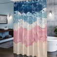 thumbnail image 3 of Pink Blue Shower Curtains for Bathroom, Beige Gradient Ocean Wave Abstract Beach Coastal Washable Fabric Shower Curtain with Hooks Waterproof Bathroom Decor Sets, 60 x 72 Inches, 3 of 9